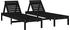 vidaXL Sonnenliegen 2 Stk. Schwarz 199,5x60x74 cm Massivholz Kiefer (825074)