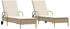 vidaXL Sonnenliegen mit Auflagen 2 Stk. Beige Polyrattan 61 x 200 x 48 cm (3261438)