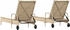 vidaXL Sonnenliegen mit Auflagen 2 Stk. Beige Polyrattan 61 x 200 x 48 cm (3261438)