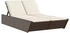 vidaXL Doppel-Sonnenliege mit Auflagen Braun Polyrattan 118 x 200 x 50,5/62,5/73,5/83 cm (368180)