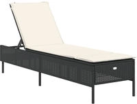 vidaXL Sonnenliege mit Auflage Schwarz Poly-Rattan