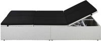 vidaXL Sonnenliege mit Auflage Poly Rattan Schwarz