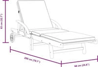 vidaXL Sonnenliegen 2 Stk. mit Auflagen 200x68x83 cm Massivholz Akazie