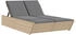 vidaXL Doppel-Sonnenliege mit Auflagen Beige Polyrattan 118 x 200 x 50,5/62,5/73,5/83 cm (368182)