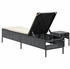 vidaXL Sonnenliege mit Tisch und Auflage Schwarz Poly-Rattan (4002728)