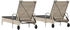 vidaXL Sonnenliegen mit Auflagen 2 Stk. Hellgrau Polyrattan 61 x 200 x 48 cm (3261439)