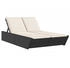 vidaXL Doppel-Sonnenliege mit Kissen Schwarz Polyrattan 118 x 200 x 50,5/62,5/73,5/83 cm (368179)
