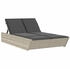 vidaXL Doppel-Sonnenliege mit Kissen Hellgrau Polyrattan 118 x 200 x 50,5/62,5/73,5/83 cm (368184)