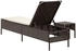 vidaXL Sonnenliege mit Tisch und Auflage Braun Polyrattan (4002729)