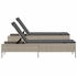 vidaXL Sonnenliegen mit Auflagen 2 Stk. Hellgrau Polyrattan 198 x 55 cm (3261592)