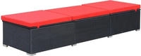 vidaXL Sonnenliege mit Auflage Poly Rattan Schwarz