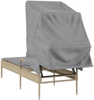 vidaXL Sonnenliege mit Dach Beige Poly Rattan