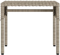 vidaXL Sonnenliegen 2 Stk. mit Dach und Tisch Hellgrau Poly Rattan