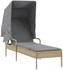 vidaXL Sonnenliegen 2 Stk. mit Dach und Tisch Beige Polyrattan 62 x 200 x 130 cm (3261572)