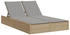 vidaXL Doppel-Sonnenliege mit Auflagen Beige Polyrattan 123 x 200 x 28/46/61/72 cm (368631)