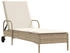 vidaXL Sonnenliege mit Rollen und Auflage Beige Polyrattan (368312)