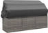 vidaXL Outdoor-Loungebett mit Dach und Kissen Grau Polyrattan 1 (319568)