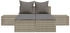 vidaXL Doppel-Sonnenliege mit Kissen Grau Polyrattan (368391)