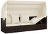 vidaXL Outdoor-Loungebett mit Dach und Kissen Braun Polyrattan (319567)