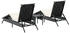 vidaXL Sonnenliegen 2 Stk. mit Tisch Schwarz Polyrattan 170/200 x 59 x 26/50/64/75/85 cm (4002710)