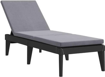 vidaXL Sonnenliege mit Auflage Anthrazit 186x60x29 cm PP (364223)