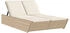 vidaXL Doppel-Sonnenliege 118 x 200 x 50,5/62,5/73,5/83 cm mit Auflagen Beige Polyrattan (368183)