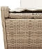 vidaXL Doppel-Sonnenliege 118 x 200 x 50,5/62,5/73,5/83 cm mit Auflagen Beige Polyrattan (368183)