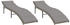 vidaXL Sonnenliegen 2 Stk. mit Auflagen 55 x 199 x 50/68/82/89 cm Beige Polyrattan (3277305)