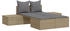 vidaXL Doppel-Sonnenliege mit Auflagen Beige Polyrattan 104 x 162 x 30 cm (368392)