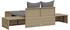 vidaXL Doppel-Sonnenliege mit Auflagen Beige Polyrattan 104 x 162 x 30 cm (368392)