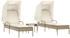 vidaXL Sonnenliegen 2 Stk. mit Dach und Tisch Beige 62 x 200 x 130 cm Polyrattan (3261573)