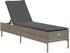 vidaXL Sonnenliege mit Auflage Grau Polyrattan 198 x 55 x 39/50/62/75/88/97 cm (4002721)