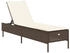 vidaXL Sonnenliege mit Auflage Braun Polyrattan 198 x 55 x 39/50/62/75/88/97 cm (4002720)