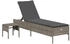 vidaXL Sonnenliege mit Tisch und Auflage Grau Polyrattan (4002730)
