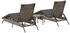 vidaXL Sonnenliegen 2 Stk. mit Tisch Grau Polyrattan 170/200 x 59 x 26/50/64/75/85 cm (4002712)