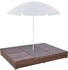 vidaXL Outdoor-Loungebett mit Sonnenschirm Polyrattan Braun (42949)