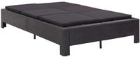 vidaXL 2-Personen-Sonnenliege mit Auflage Schwarz Poly Rattan