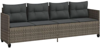 vidaXL Sonnenliege mit Kissen Poly Rattan Grau (368328)