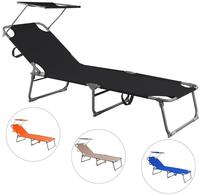 Sonnenliege Klappbar Mit Sonnendach Wetterfest 130kg Belastbar Tragbar 190x60cm