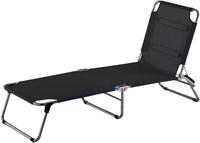 FIAM DREIBEINLIEGE Schwarz, Alu 58x42x190 cm
