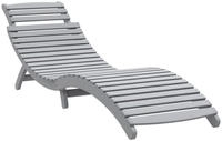 vidaXL Sonnenliege Grau 184x55x64 cm Massivholz Akazie