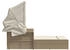 vidaXL Doppel-Sonnenliege mit Dach und Auflagen Beige Poly Rattan
