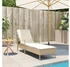 vidaXL Sonnenliege mit Auflage Beige 63x200x81 cm Poly Rattan