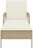 vidaXL Sonnenliege mit Auflage Beige 63x200x81 cm Poly Rattan