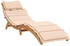 vidaXL Sonnenliege mit Auflage Beige Massivholz Akazie
