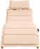 vidaXL Sonnenliege mit Auflage Beige Massivholz Akazie