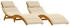 vidaXL Sonnenliegen mit Kissen 2er Set Beige aus massivem Akazienholz