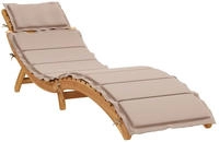 vidaXL | Sonnenliege | mit Kissen taupe 55 x 184 x 64cm Massivholz Akazie