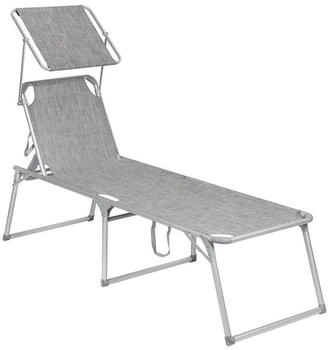 Songmics Liegestuhl 65x200x48cm hellgrau
