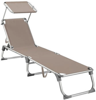 Songmics Sonnenliege klappbar 193 x 55 x 31 cm taupe